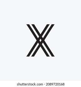 Ilustración de vectores abstractos de la plantilla de logotipo de la letra X - Plantilla de diseño de vectores de logotipos de líneas.