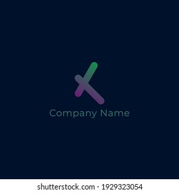 Letter x logo template for company with stylish lines