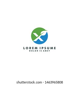 Letter X logo template design - vector