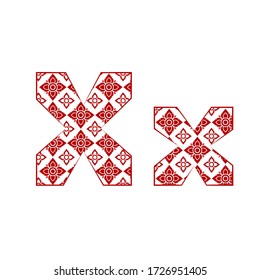 Letter X Logo Template Design made from line thai art pattern.