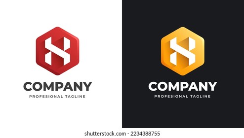 Letter X logo template design with luxury geometric variation concept modern