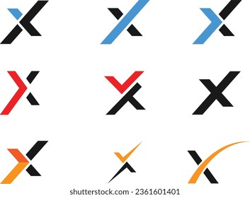Letter X Logo Template Design	
