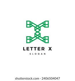 Diseño del vector de diseño de plantillas de logotipo de carta X
