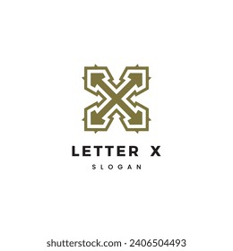 Diseño del vector de diseño de plantillas de logotipo de carta X 