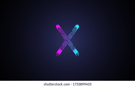 Letter X logo template with gradient color