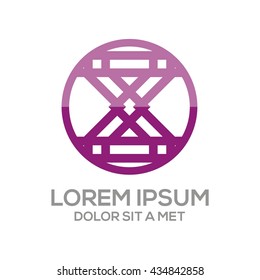 Letter X logo template icon design stock elements 