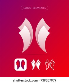 Letter X logo template. Material design style. Application icon