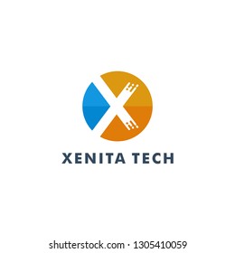 Letter X Logo Template, Technology Icon Design. Vector