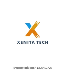 Letter X Logo Template, Technology Icon Design. Vector