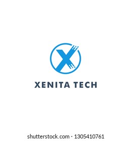 Letter X Logo Template, Technology Icon Design. Vector