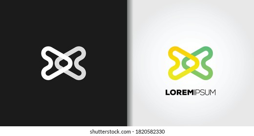 letter x logo template vector set