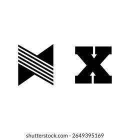 Letra X Logo ícone do vetor do modelo Design Vetor de Ações.