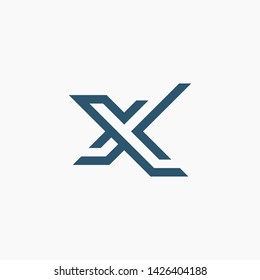 Letter X logo template,Square shape symbol,Digital,Technology,Media