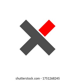 Letter x-Logo auf Vektorgrafik