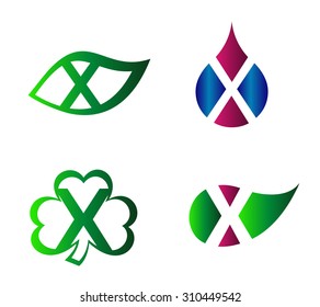 Letter X Logo vector alphabet design element template
