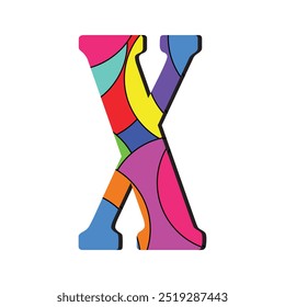 Letter X logo vector art. Abstract colorful letter "X" design vector. Vibrant and artistic letter "X" illustration with bright, bold colors in a modern, geometric style. Letter X Icon Design Vector.