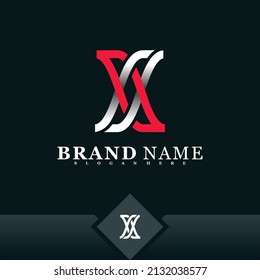 Plantilla de diseño vectorial de logotipo de carta X. perfecto para el logotipo corporativo, de tienda y de identidad personal. diseño creativo colorido