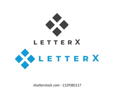 letter X logo vector. Geometric x form logotype.