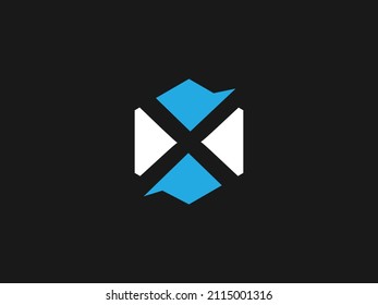 letter X logo vector. Geometric x form logotype