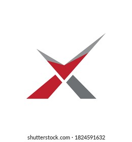 Plantilla de diseño de iconos vectoriales de logotipo de carta X