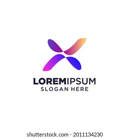 Letter X logo vector illustration, Design inspiration. Colorful icons