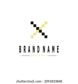 Letter X logo. Vector illustration template design