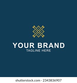 Letter X Logo vector illustration with house shape, modern letter X logo design suitable for Real estate, apartment, building shop and hotel business logos