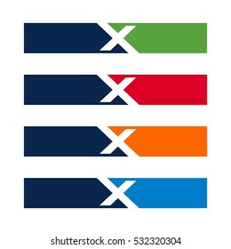 letter x logo vector inside square