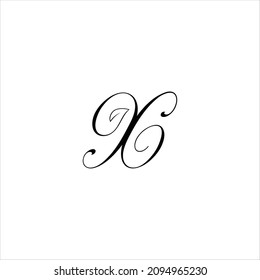 Buchstaben x Logo, Vektorgrafik-Vorlagenlinie