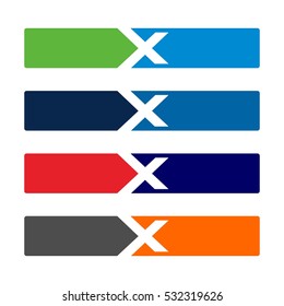 letter X logo vector and square.