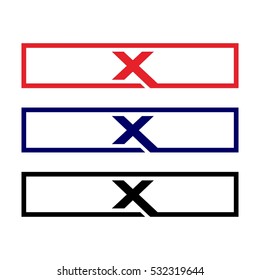 letter X logo vector and square.