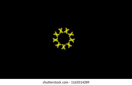 letter x logo in wreath shape for illustration or logo design use