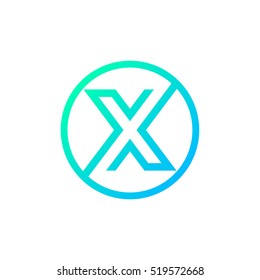 Letter X logo,Circle shape symbol,Digital,Technology,Media