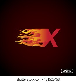 letter X logo,fire fast speed