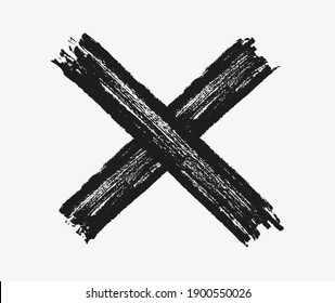 Letter X logo.Rejected sign in grunge style.