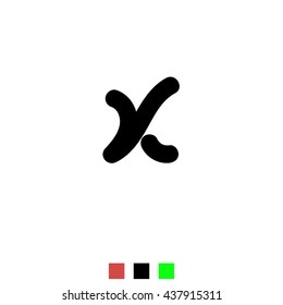 The letter X for logos, icons, web design, the template element. Black letters on a white background English alphabet. Vector Illustration Eps10.