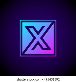 Letter X logo,Square shape symbol,Digital,Technology,Media