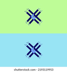 Letter X logo.Technology logo design.