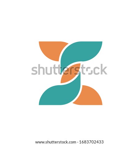 Letter X logo.Typographic icon isolated on light background.Colorful lettering sign.Alphabet initial.Modern,playful style intertwined shapes.Twisted character for company branding.