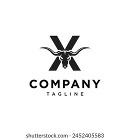 Letter X Longhorn logo icon vector template.eps
