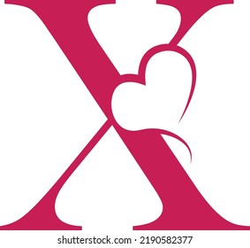 Letter X Love Logo Ready to Use