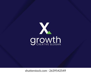 Letter X lowercase monogram logo design template with arrow up. simple and minimalist finance, invest and investment logo