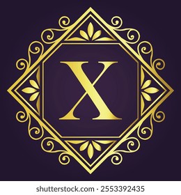 Letter X luxury brand logo concept design
