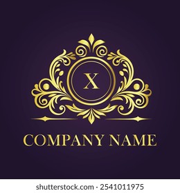 Letter X Luxury Hotel Label