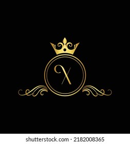 Letter X Luxury Logo. Monogram design elements, graceful template. Calligraphic elegant badge design. Business sign for Royalty, Letter Stamp, Boutique, Cafe, Hotel, Heraldic, Jewelry.