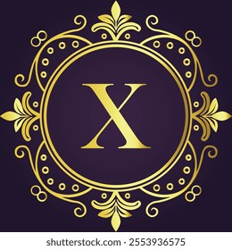 Letter X luxury and Royale brand logo concept design
