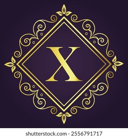 Letter X luxury and Royale brand logo concept design
