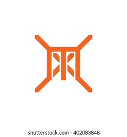 letter X and M monogram logo orange
