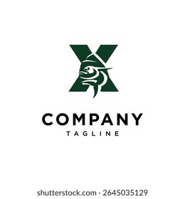 Letter X Mahi Mahi Fish Logo Icon Vector