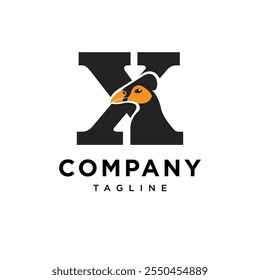 Letter X Maleo Bird Logo Icon Vector